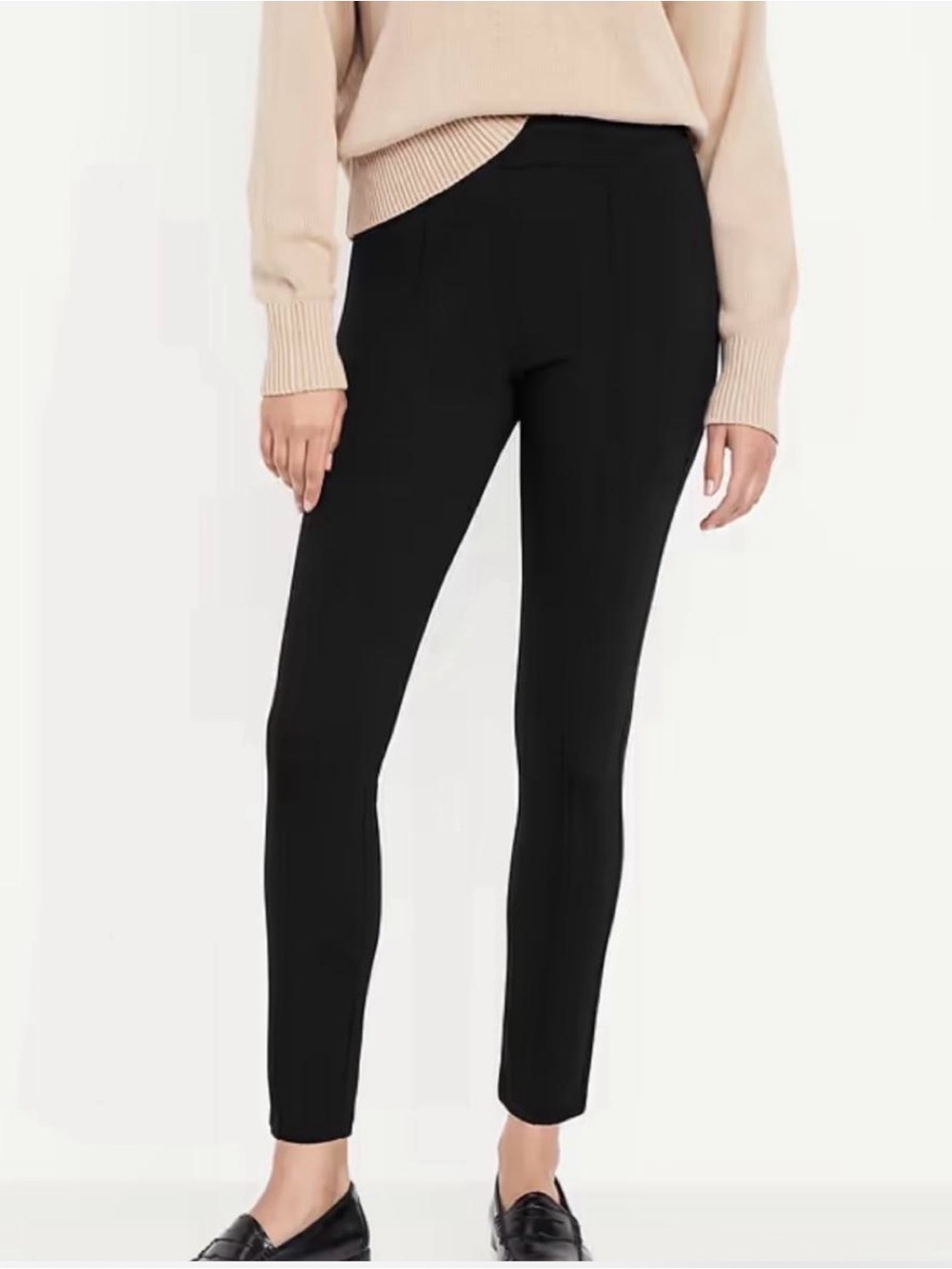 Old Navy Stevie Skinny Extra High-Rise Black Pull-On Ponte Pants Size Large